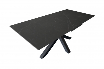 Esstisch Keramik schwarz 180(220) x 90 ausziehbar Spider-Gestell schwarz MILLIE