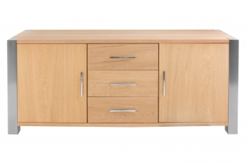 Sideboard Kommode 183 x 80 x 50 cm Eichenholz weiß lackiert OTTAWA