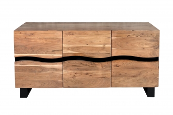 Sideboard Baumkante 160  x 45 x 85 cm Akazienholz massiv naturfarben Kyoto IV