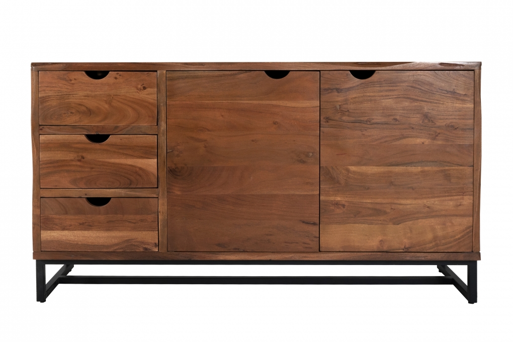 Sideboard Kommode Akazienholz nussbaumfarben massiv 145 x 80 cm Sukhothai itemprop=