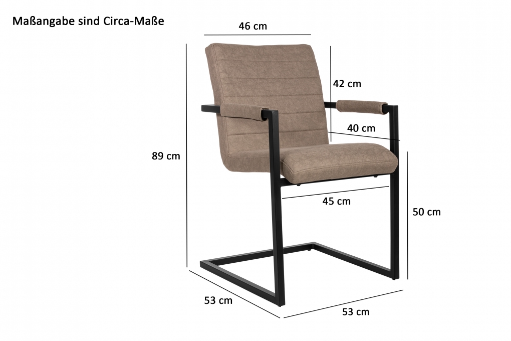 Esszimmerstuhl Freischwinger Taupe PARZIVO itemprop=