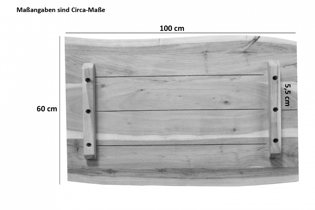 SAM® Tischplatte Baumkante Akazie Nuss 100 x 60 cm CURT itemprop=