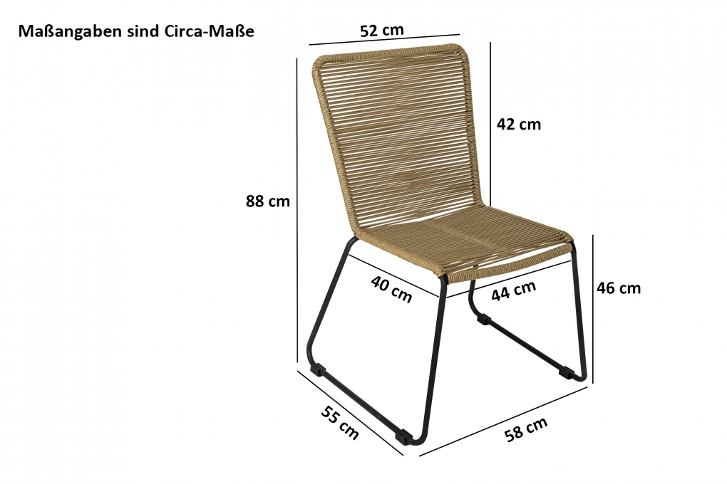 Outdoor-Tischgruppe Baumkante 7tlg Akazie massiv mit 6 Stühlen U-Gestell schwarz AVILA itemprop=