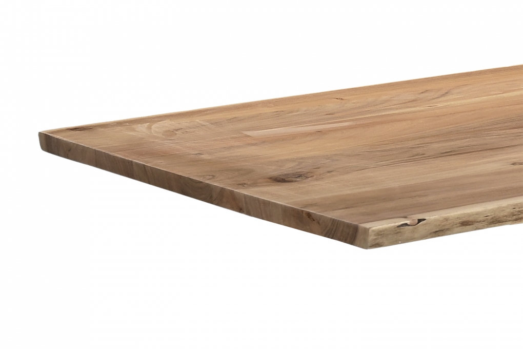 Esstisch Baumkante massiv Akazie natur 180 x 90 Metall Spider-Gestell schwarz außen Holz MIAMI itemprop=