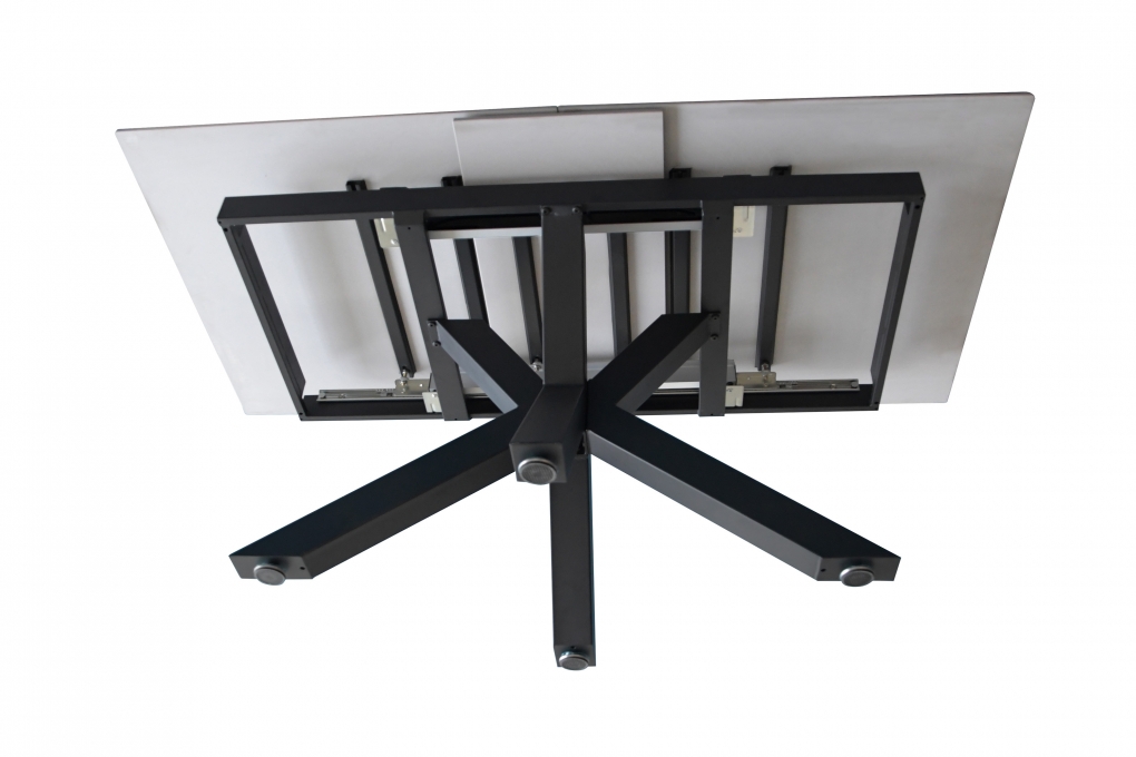 Esstisch Keramik weiß 180(220) x 90 ausziehbar Spider-Gestell schwarz MILLIE itemprop=