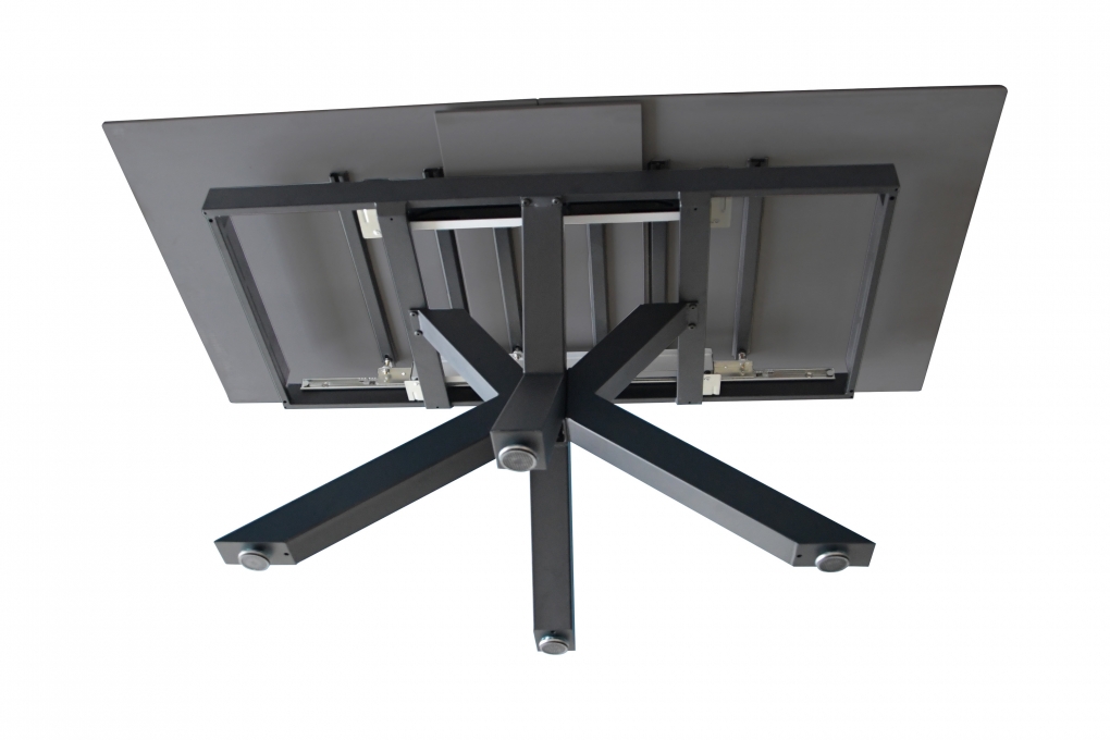 Esstisch Keramik dunkelgrau 180(220) x 90 ausziehbar Spider-Gestell schwarz MILLIE itemprop=