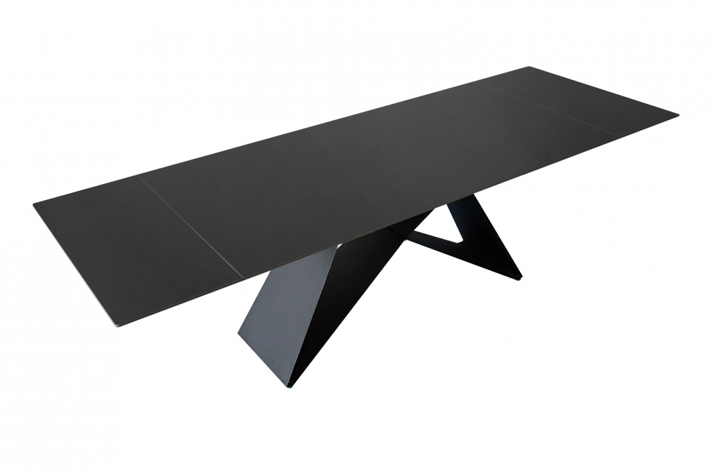 Esstisch Keramik grau 180(220) x 90 ausziehbar Butterfly-Gestell schwarz MIA itemprop=