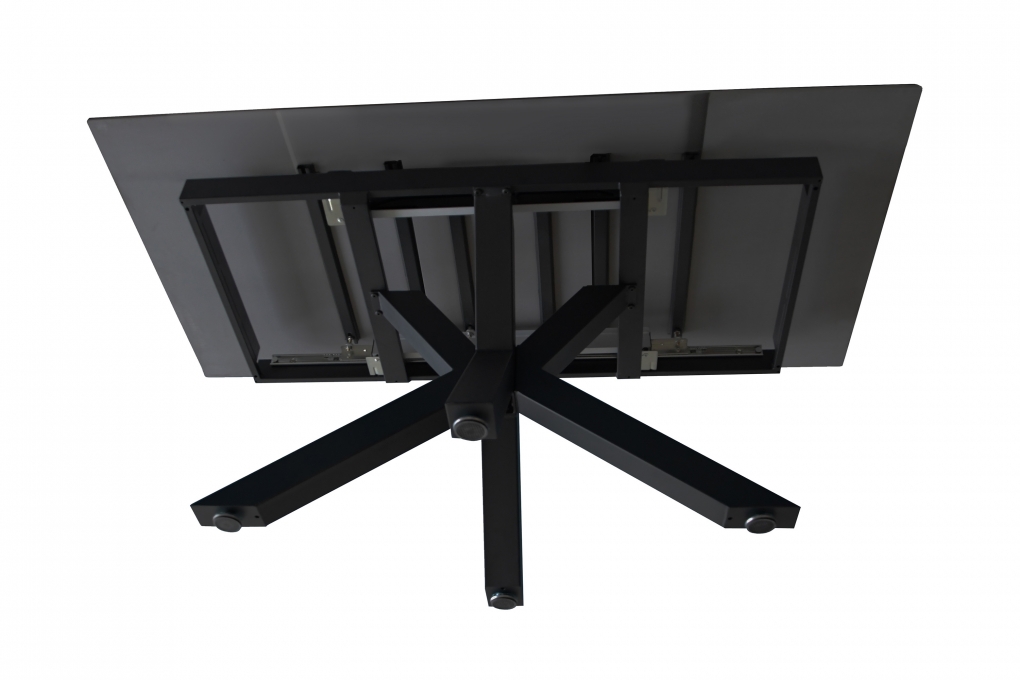 Esstisch Keramik schwarz 180(260) x 90 Ansteckplatten Spider-Gestell schwarz MIMO itemprop=