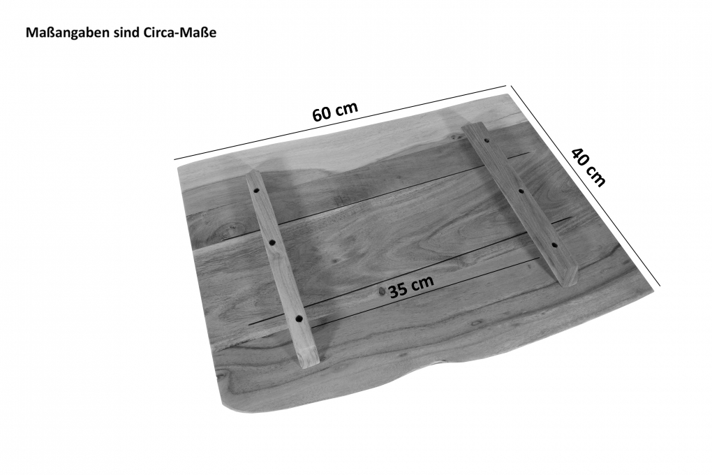 Tischplatte Baumkante Akazie Eiche 60 x 40 cm CURTIS itemprop=