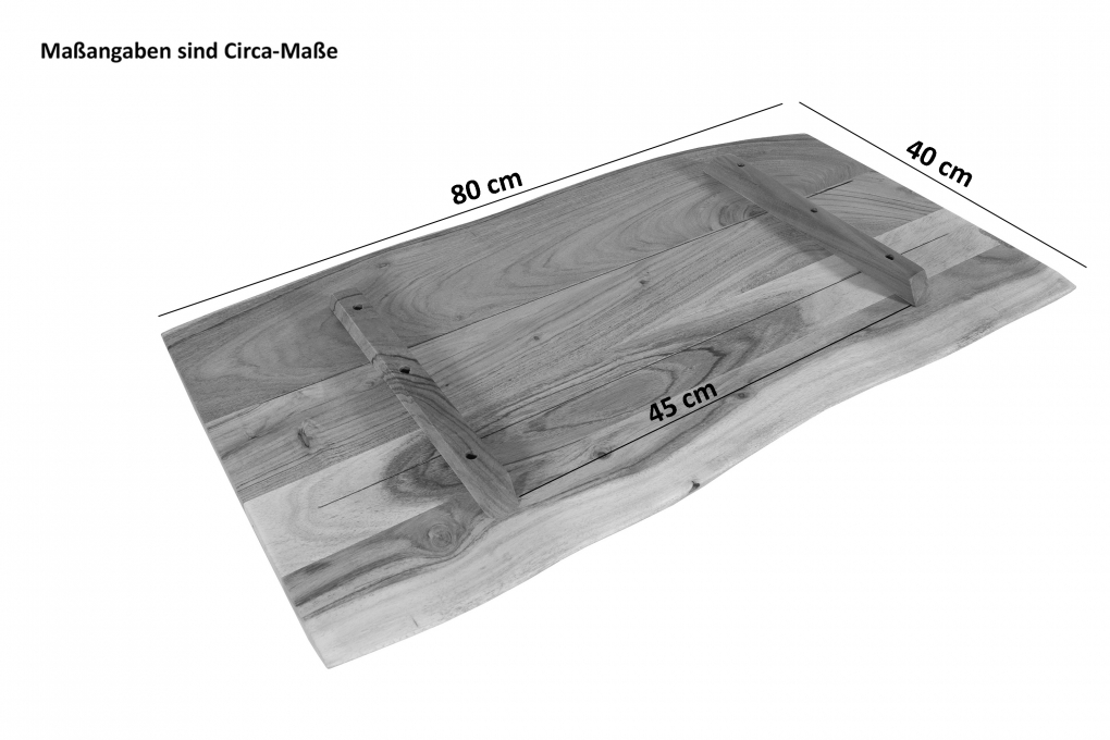 Tischplatte Baumkante Akazie Eiche 80 x 40 cm CURTIS itemprop=