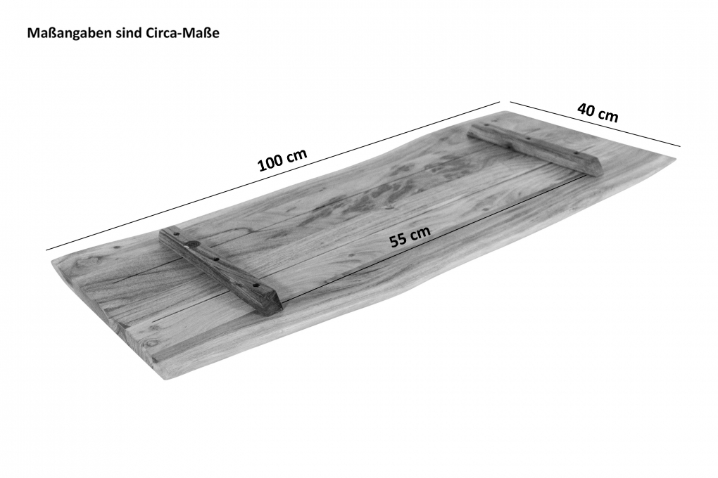 Tischplatte Baumkante Akazie Eiche 100 x 40 cm CURTIS itemprop=