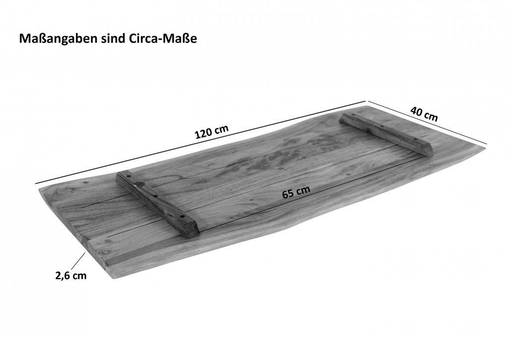 Tischplatte Baumkante Akazie Eiche 120 x 40 cm CURTIS itemprop=