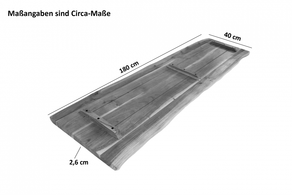 Tischplatte Baumkante Akazie Eiche 160 x 40 cm CURTIS itemprop=