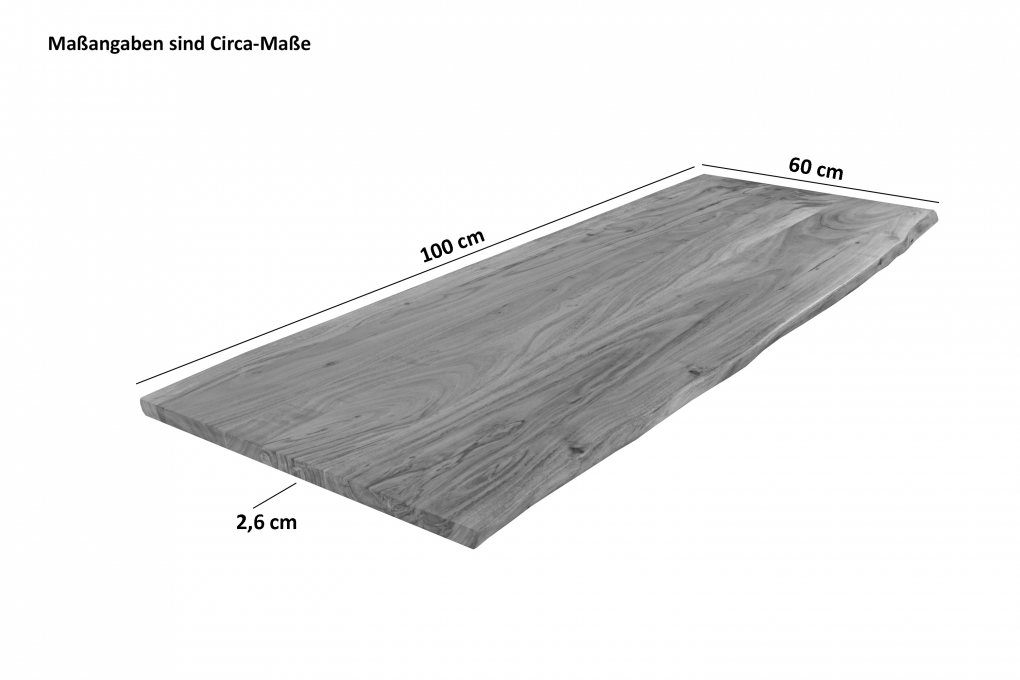 SAM® Tischplatte Baumkante Akazie Eiche 100 x 60 cm CURT itemprop=