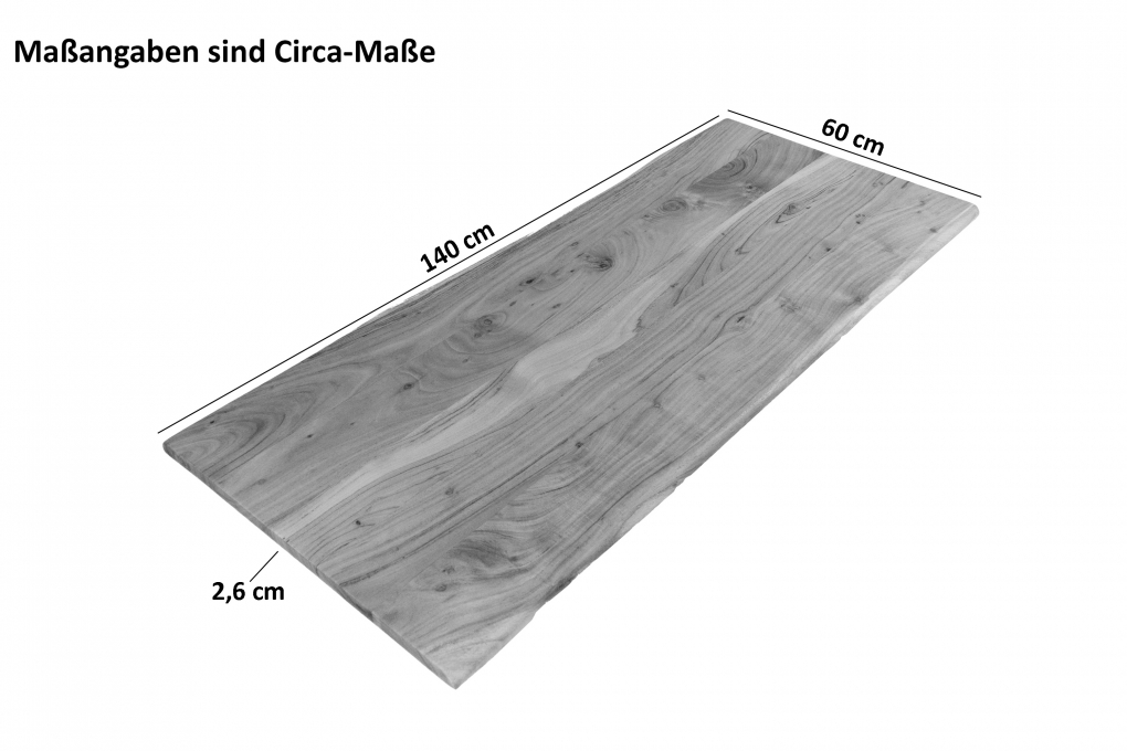 SAM® Tischplatte Baumkante Akazie Eiche 140 x 60 cm CURT itemprop=