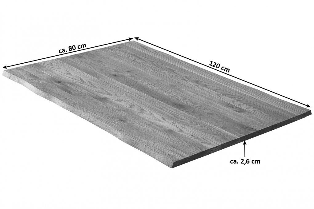 SAM® Tischplatte Baumkante Wildeiche 120 x 80 cm SESSA itemprop=