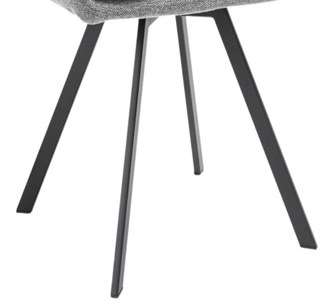 Esszimmerstuhl Drehstuhl mit schwarz grau Armlehnen LUKAS