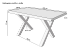 Esstisch Baumkante massiv Akazie Natur 140 x 80 X-Gestell silber CALI