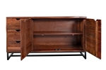 Sideboard Kommode Akazienholz nussbaumfarben massiv 145 x 80 cm Sukhothai