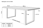 Esstisch Baumkante Holz Wildeiche-Optik 180 x 90 U-Gestell schwarz JOSY