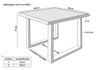 Esstisch Baumkante Holz Wildeiche-Optik 80 x 80 U-Gestell schwarz JOSY