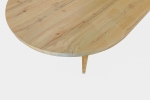 Esstisch 204 x 90 cm Holz Wildeiche-Optik gerade Kante oval V-Gestell OVI