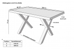 Esstisch Baumkante massiv Mango rough 160 x 85 X-Gestell schwarz ATLAS