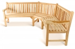 Gartenmöbel Set 4tlg mit Eckbank Teak Gartentisch ausziehbar 180-240 cm KUBA/ARUBA