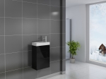 SAM® Gäste-WC Waschbecken 40 x 22 cm schwarz Vega