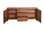 Sideboard Baumkante 200 x 45 x 90 cm Akazienholz massiv nussbaumfarben DAHLIA